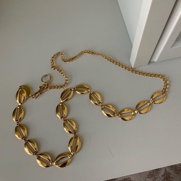 Vintage 90’S Gold Chain Link Loop Belt Women’s Size 11”-21” Inches - Picture 10 of 11